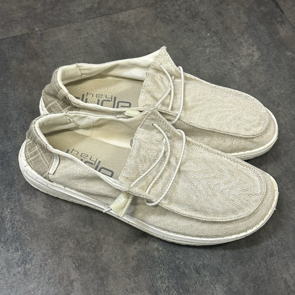 Hey Dude Women's Size 7 Shoes Wendy Woven Zebra Neutral Lightweight‎ Slip On